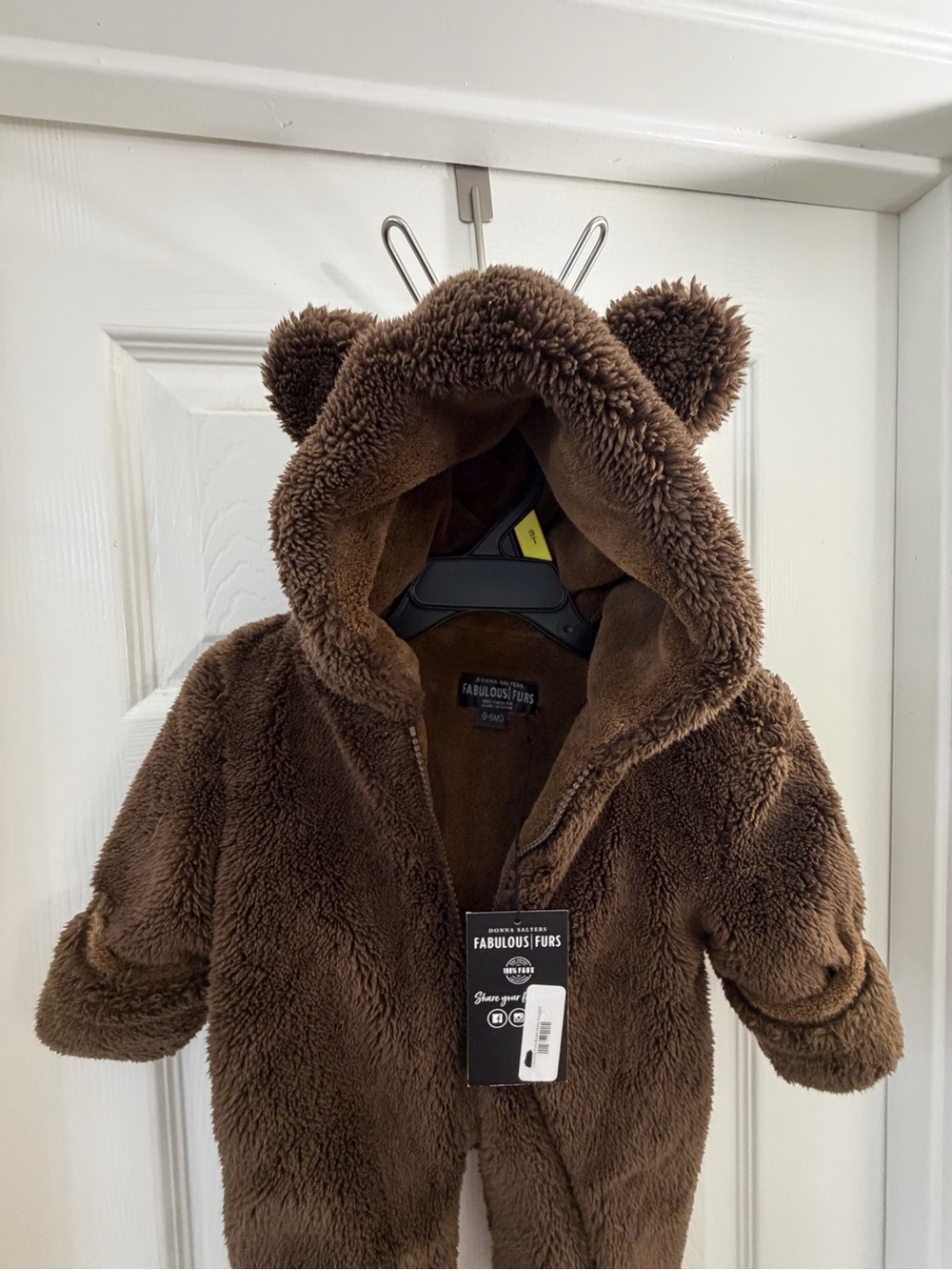 RARE NWT Donna Salyers Fabulous Furs Baby Bear Snowsuit 0-6M